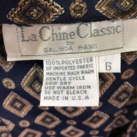 La Chine Classic Balinda Wang Navy Painted Maxi Skirt Size 6 - Picture 5 of 8